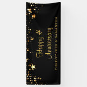 アニバーサリー金ゴールドあなたのテキストと色 横断幕 (縦)