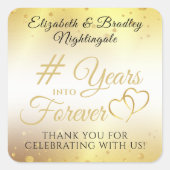 アニバーサリー金ゴールドの年を永遠に感謝 スクエアシール (正面)