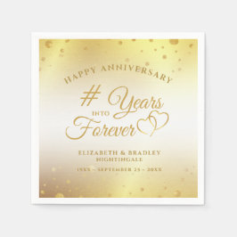 アニバーサリー金ゴールドハート年FOREVER Napkins スタンダードカクテルナプキン