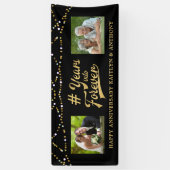 アニバーサリー金ゴールドライトフォト年を永遠に 横断幕 (縦)