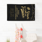 アニバーサリー金ゴールド文字列ライトインフォーエバー 横断幕 (インサイチュ)