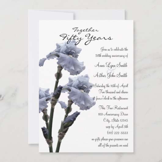 アニバーサリー アイリス 招待状 (正面)