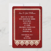 アニバーサリー パーティー ラック フレーム レッド 招待状 (正面)