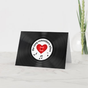 アニバーサリー ブラック ビニール レコード(曲名入り) カード