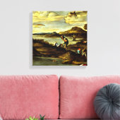 アニバーレカラッチ – 魚釣り, Before 1596 Art キャンバスプリント (インサイチュ (リビング))