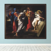 アニバーレ・カラッチによるキリストの墓での聖なる女性 キャンバスプリント (インサイチュ (ウッドフロア))