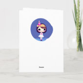 アニパーソナライズされたメかわいらし誕生日ガール カード (裏面)