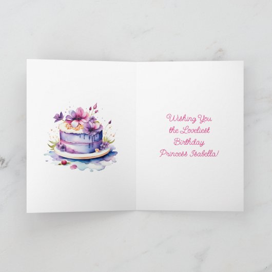 アニパーソナライズされたメかわいらし誕生日ガール カード (内部)
