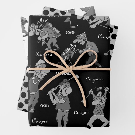 アニパーソナライズされたメゴルファー ラッピングペーパーシート (インサイチュ)