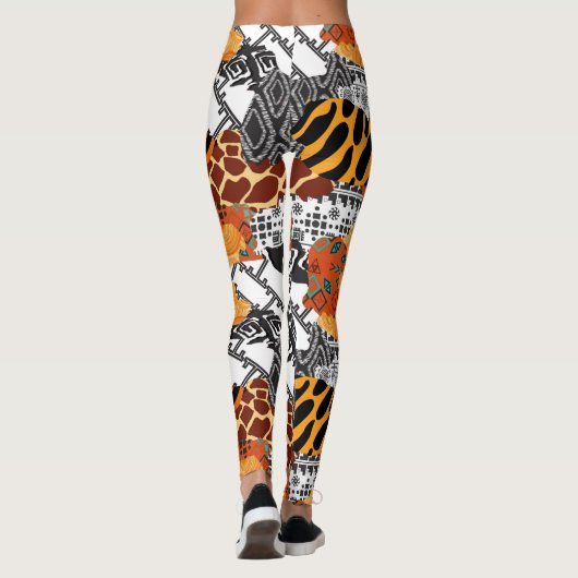アニマリエ白とオレンジのデザインレギンス レギンス (裏面)