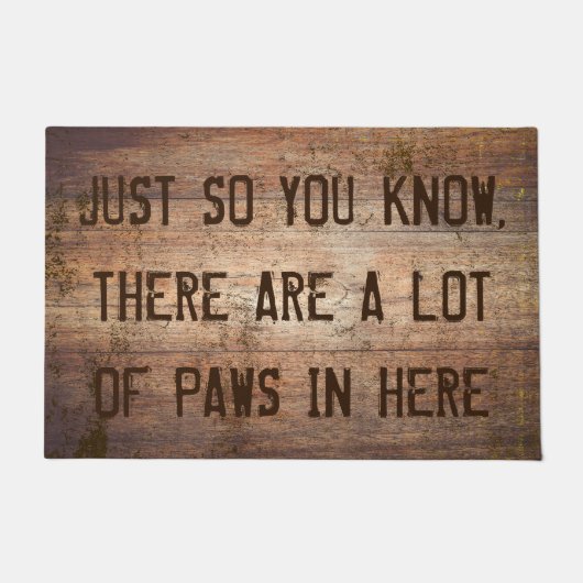 アニマルおもしろいドッグキャッツことわざ木目 ドアマット (正面)