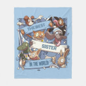 アニマルおもしろいファン最高のシスタースポーツ群集漫画 フリースブランケット (正面)