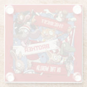 アニマルおもしろいファン最高のブラザー編集漫画 ガラスコースター (裏面)