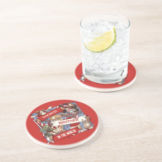 アニマルおもしろいファン最高のブラザー編集漫画 コースター (側面)