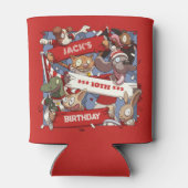 アニマルおもしろいファン誕生日名Cartoonを追加 缶クーラー (裏面)