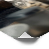 アニマルおもしろいポスターシェフRacoon料理ウォールアート ポスター (コーナー)