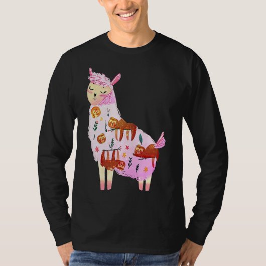 アニマルおもしろいラマスロスキュート Tシャツ (正面)