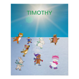 アニマルアイススケートで滑るポスター ポスター