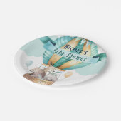 アニマルアドベンチャーウォーターカラーボホベイビーシャワー ペーパープレート (アングル)