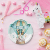 アニマルアドベンチャーウォーターカラーボホワイルドワン1 1st ペーパープレート (パーティー)