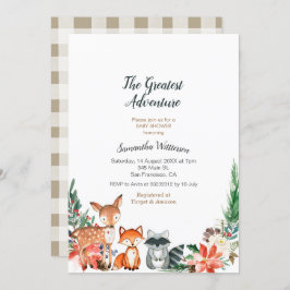 アニマルアドベンチャー素朴ベビーシャワー招待状 招待状