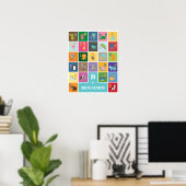 アニマルアルファベットキッズ遊子供部屋ルームホームスクール ポスター (ホームオフィス)