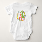 アニマルアルファベットシリーズアリゲーターレターA ベビーボディスーツ (裏面)