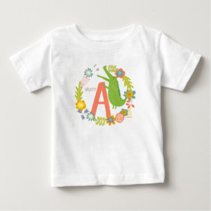 アニマルアルファベットシリーズアリゲーターレターA ベビーTシャツ