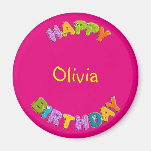 アニマルアルファベット – 誕生日 マグネット (正面)