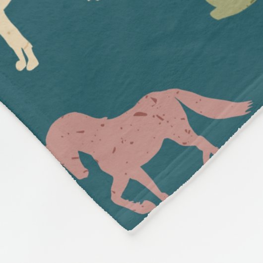 アニマルアートパターンドッグカラーパターンマンガードッグ フリースブランケット (角)