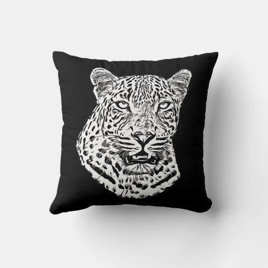 アニマルアートユキヒョウ頭ジャングルサファリ クッション (裏面)