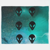 アニマルアート – 古代エイリアンヘッド フリースブランケット (正面(横))