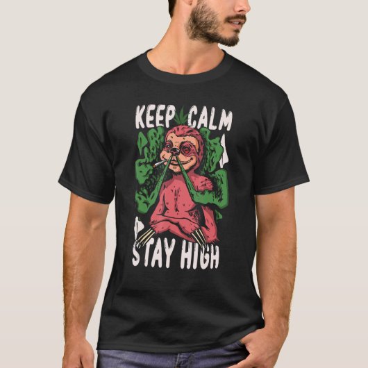 アニマルウィード喫煙スロース&雑草 Tシャツ (正面)