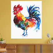 アニマルカラフルチキンアートデザイン |動物愛好家 キャンバスプリント (インサイチュ (リビング))