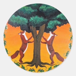 アニマルガイド16進記号：キツネ ラウンドシール