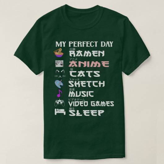 アニマルガールラーメンのスケッチ猫音楽ゲーム  Tシャツ (デザイン正面)