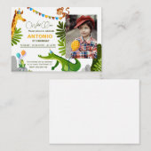 アニマルキッズズー ワイルドワン サファリ バースデーパーティー ノートカード (正面/裏面)