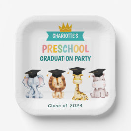 アニマルキッズプリスクール卒業お祝い ペーパープレート