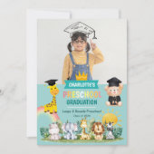 アニマルキッズプリスクール卒業パーティー招待状 招待状 (正面)