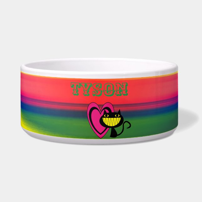 アニマルキャットキットン – 抽象芸術ペットボウル ボウル (正面)