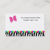 アニマルキャットシッター名刺ゼブラ 名刺 (裏面)