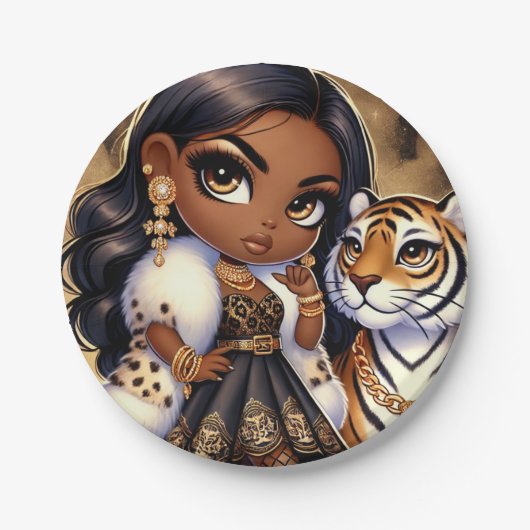 アニマルキングダムオートクチュールトラ ペーパープレート (正面)