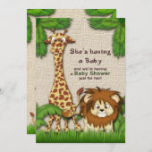 アニマルキングダムベビーシャワー招待状 招待状 (正面/裏面)