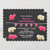 アニマルクッキーバースデーパーティーふりかける招待状 招待状 (正面/裏面)