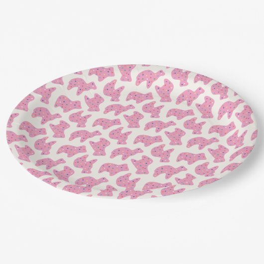 アニマルクッキー誕生日パーティー紙プレート – マゼンタ ペーパープレート (アングル)