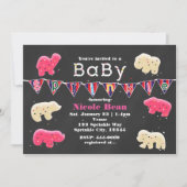 アニマルクッキー赤ちゃんシャワー散水招待状 招待状 (正面)