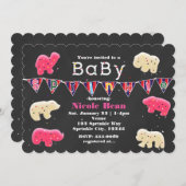 アニマルクッキー赤ちゃんシャワー散水招待状 招待状 (正面/裏面)