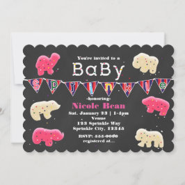 アニマルクッキー赤ちゃんシャワー散水招待状 招待状