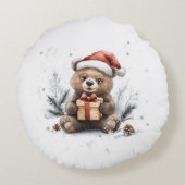 アニマルクリスマスシリーズベビーベアサンタハット ラウンドクッション (裏面)