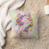 アニマルクールパターン – フラワーパワーユニコーン1 クッション (ブランケット)